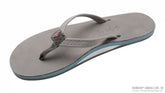 Signature Series - Women's Single Layer Premier Grey Leather Lt. Blue Midsole 1/2" Narrow Strap