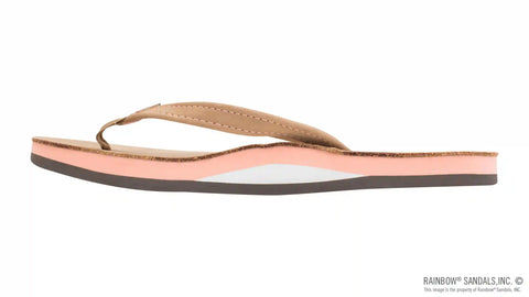 The Tropics - Single Layer Premier Leather with Colorful Mid Sole and a 1/2" Narrow Strap