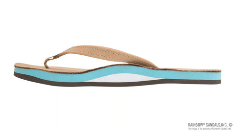 The Tropics - Single Layer Premier Leather with Colorful Mid Sole and a 1/2" Narrow Strap