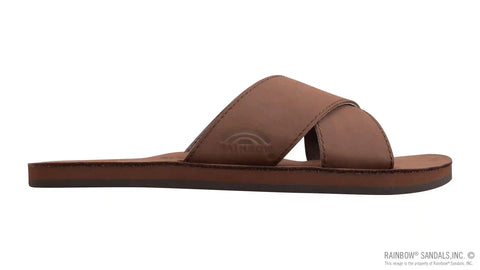 Premier Leather Single Layer Arch Cross Strap Flat Stitch