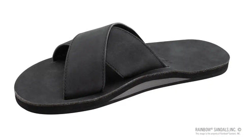 Premier Leather Single Layer Arch Cross Strap Flat Stitch