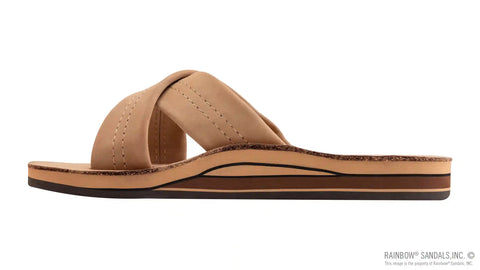 Premier Leather Double Layer Arch Cross Strap Rolled Stitch