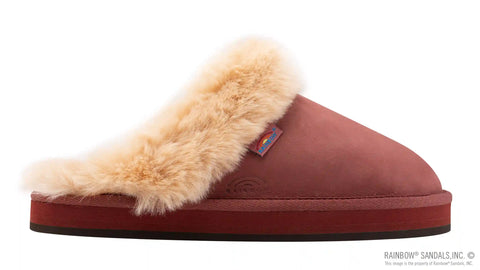 Sunset Snugs - Leather, Fleece Lined Slipper Single Layer Arch