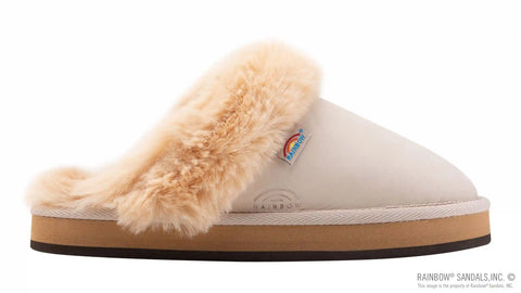Sunset Snugs - Leather, Fleece Lined Slipper Single Layer Arch