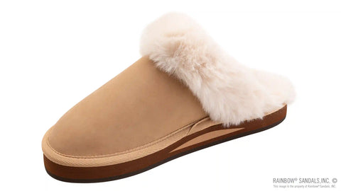 Sunset Snugs - Leather, Fleece Lined Slipper Single Layer Arch