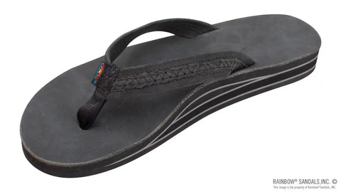 The Willow – Double Layer Arch Support Premier Leather with Inset Double Braided 3/4” Medium Strap